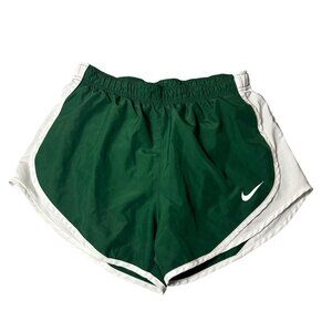 Nike Shorts Womens M Green Dri-Fit Running Shorts White Trim Workout Gym‎